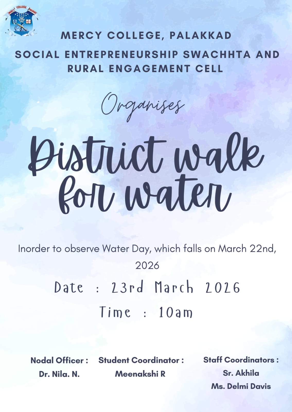 DISTRICT WALK FOR WATER